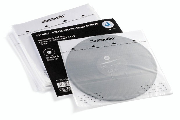 clearaudio 12 Zoll Anti-Static Record Inner Sleeves aus säurefreiem Polypropylen mit Vinyl-LP