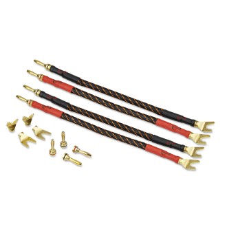 Audiocrast HiFi Speaker Bridge Jumper Cables – Bi-Wire Audio, Banana To Spade, 15 Cm, Pair