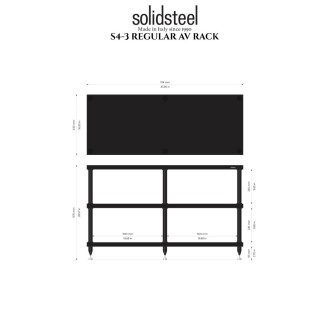 S4 Serie - S4-3 - Hifi / Schallplatten Rack - schwarz - Solidsteel